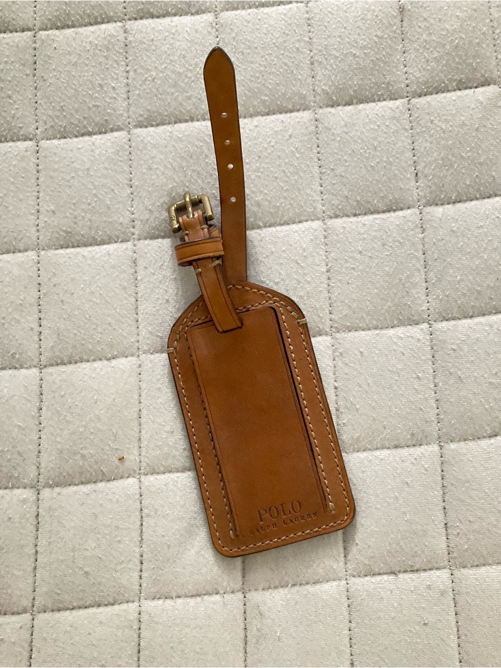 Polo by Ralph Lauren Cognac Brown Leather Luggage Tag